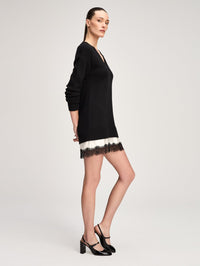 CINQ A SEPT Simona Dress in Black/ivory – Image 3