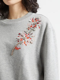 CINQ A SEPT Twilight Spark Davini Pullover In Heather Grey in HEATHER GREY – Image 3