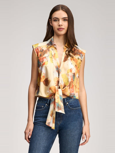 Watercolor Floral Sleeveless Marianna Top