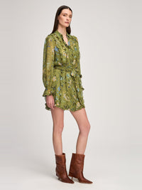 CINQ A SEPT WINDSWEPT FLORAL ESTELLE DRESS IN IGUANA MULTI – Image 4