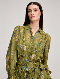 CINQ A SEPT WINDSWEPT FLORAL ESTELLE DRESS IN IGUANA MULTI – Image 6