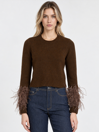 Briana Feather Pullover in Espresso