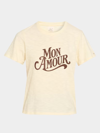 Heatset Mon Amour Shrunken Tee in Gardenia