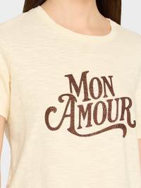 Heatset Mon Amour Shrunken Tee in Gardenia