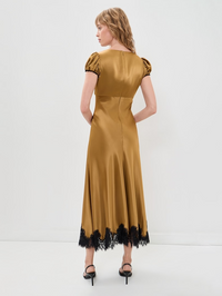Sienne Dress in Honey Bronze/black