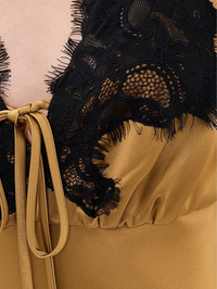 Sienne Dress in Honey Bronze/black