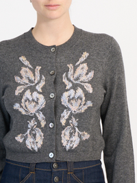 Multi Tulip Isolde Cardigan in Dark Heather Grey