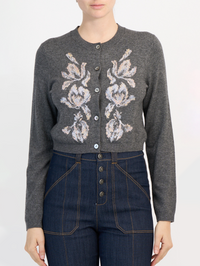 Multi Tulip Isolde Cardigan in Dark Heather Grey