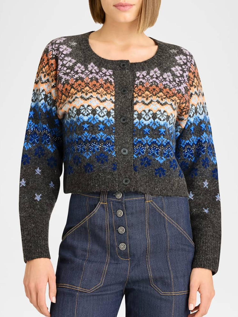 Millie Cropped Fairisle Cardigan