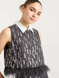 Selene Feather and Sequin Top