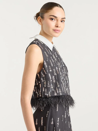 Selene Feather and Sequin Top