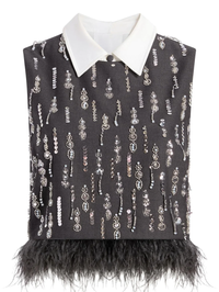 Selene Feather and Sequin Top