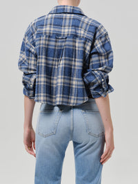 CITIZENS OF HUMANITY Ana Cropped Shirt in Marina Plaid – Image 2