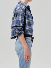 CITIZENS OF HUMANITY Ana Cropped Shirt in Marina Plaid – Image 3