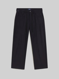 Flat lay of the Citizens of Humanity Brynn Drawstring Trouser in Navy wool.