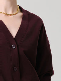 CITIZENS OF HUMANITY Fleece Cardigan in Mahogany – Image 4