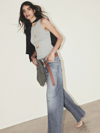 CITIZENS OF HUMANITY Isabel Rib Tank in Hematite in HEMATITE BLUE GREY – Image 2