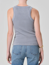 CITIZENS OF HUMANITY Isabel Rib Tank in Hematite in HEMATITE BLUE GREY – Image 3