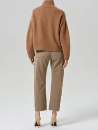 Back view of the Citizens of Humanity Winslow Cropped 27 Jean in Tan showing the back pockets and cropped hem.