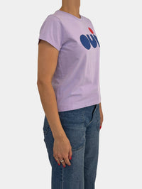 CLARE V. Classic Tee - Cut-Out Oui in Jacaranda in Jacaranda – Image 2