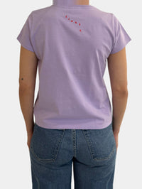 CLARE V. Classic Tee - Cut-Out Oui in Jacaranda in Jacaranda – Image 7
