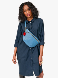 Desert Blue Perforated Grande Fanny by CLARE V. - View 4