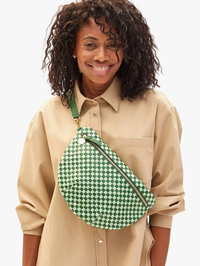 Fern & Mist Woven Checker Grande Fanny by CLARE V. - View 2
