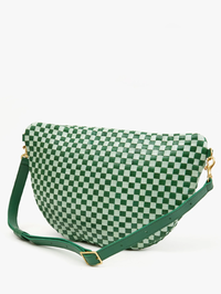 Fern & Mist Woven Checker Grande Fanny by CLARE V. - View 4