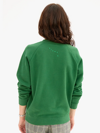 Flocked Oui Sweatshirt in Evergreen by CLARE V. - View 2