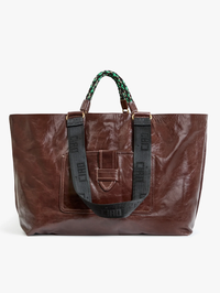 Grande Bateau Leather Tote in Mocha by CLARE V.-MOCHA-AMY Atelier