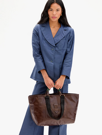 Grande Bateau Leather Tote in Mocha by CLARE V. - View 2