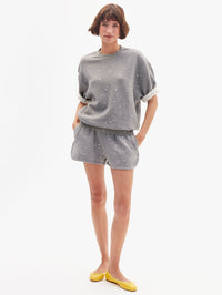 CLARE V. Le Jogging Short in GREY MELANGE – Image 5