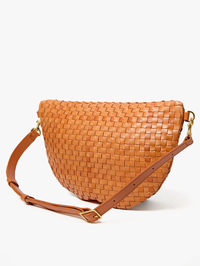 Natural Woven Checker Grande Fanny by CLARE V. - View 3