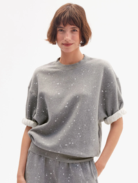 CLARE V. Oversized Sweatshirt Grey in GREY MELANGE – Image 1