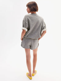 CLARE V. Oversized Sweatshirt Grey in GREY MELANGE – Image 3
