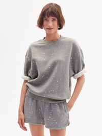 CLARE V. Oversized Sweatshirt Grey in GREY MELANGE – Image 4