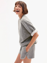 CLARE V. Oversized Sweatshirt Grey in GREY MELANGE – Image 6