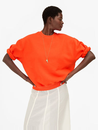 Short Sleeve Oversized Sweatshirt in L'orange