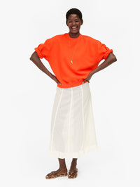 CLARE V. Short Sleeve Oversized Sweatshirt in L'orange – Image 2