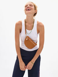 CLARE V. Tan Petite Fanny Rattan in TAN – Image 2