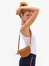 CLARE V. Tan Petite Fanny Rattan in TAN – Image 3