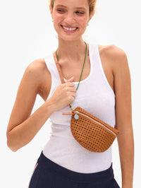 CLARE V. Tan Petite Fanny Rattan in TAN – Image 5