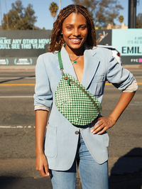 Fern & Mist Woven Checker Grande Fanny