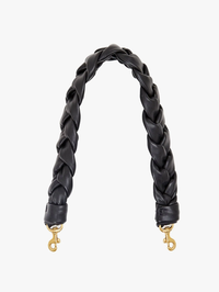 Braided Black Leather Shoulder Strap