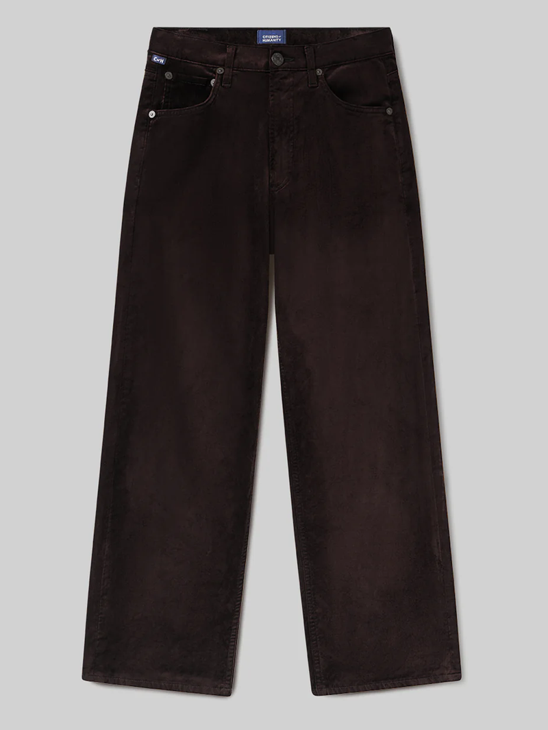 Delfina High Rise Straight Velvet in Espresso