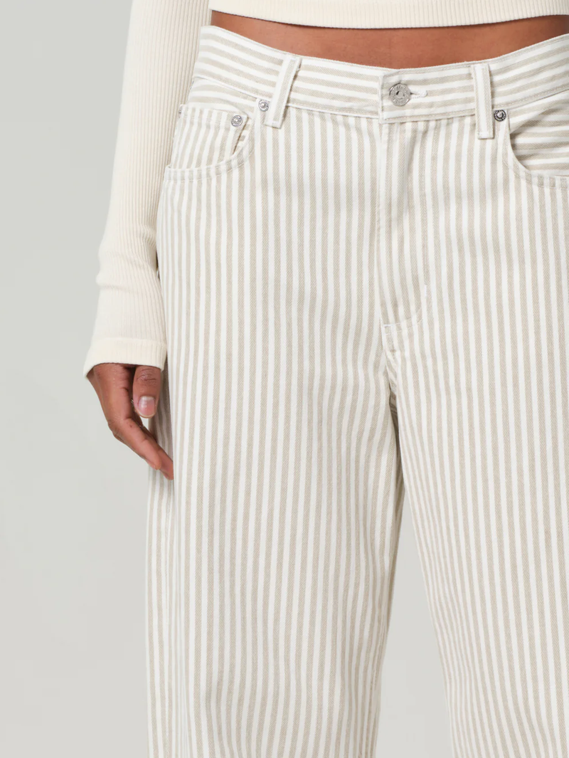 Miro Rework Relaxed Jean in Khaki Stripe