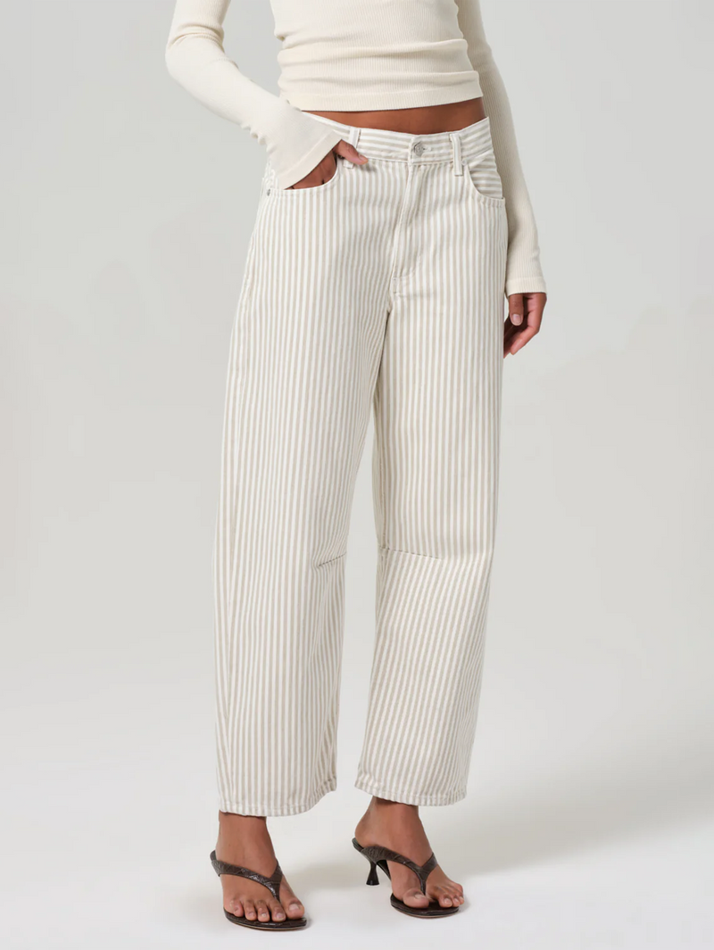 Miro Rework Relaxed Jean in Khaki Stripe