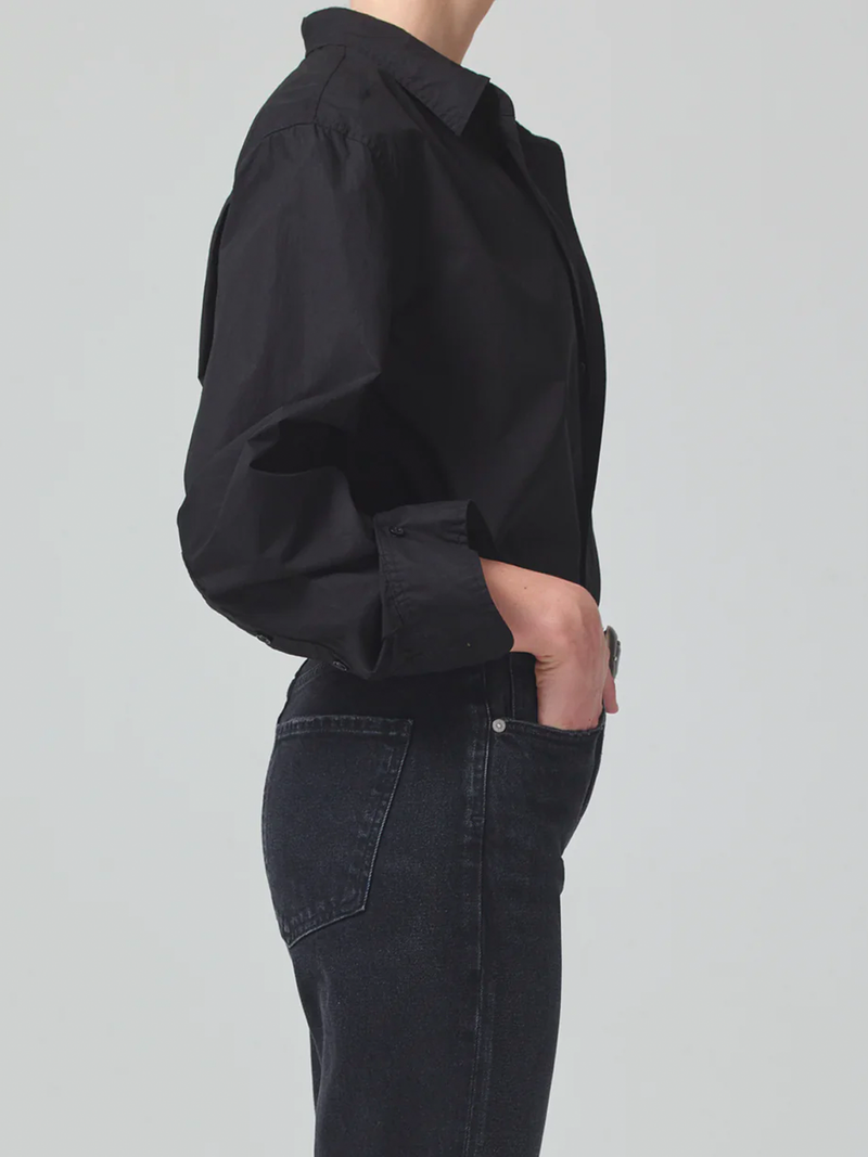 Kayla Shrunken Shirt In Black