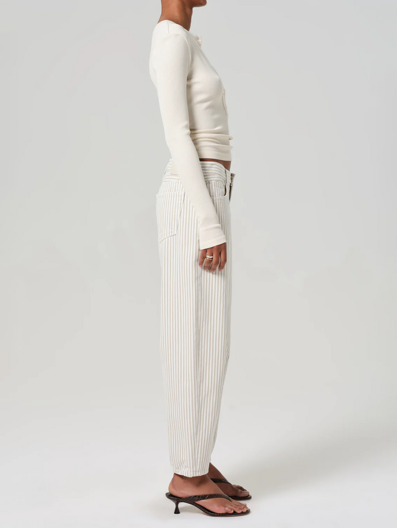 Miro Rework Relaxed Jean in Khaki Stripe