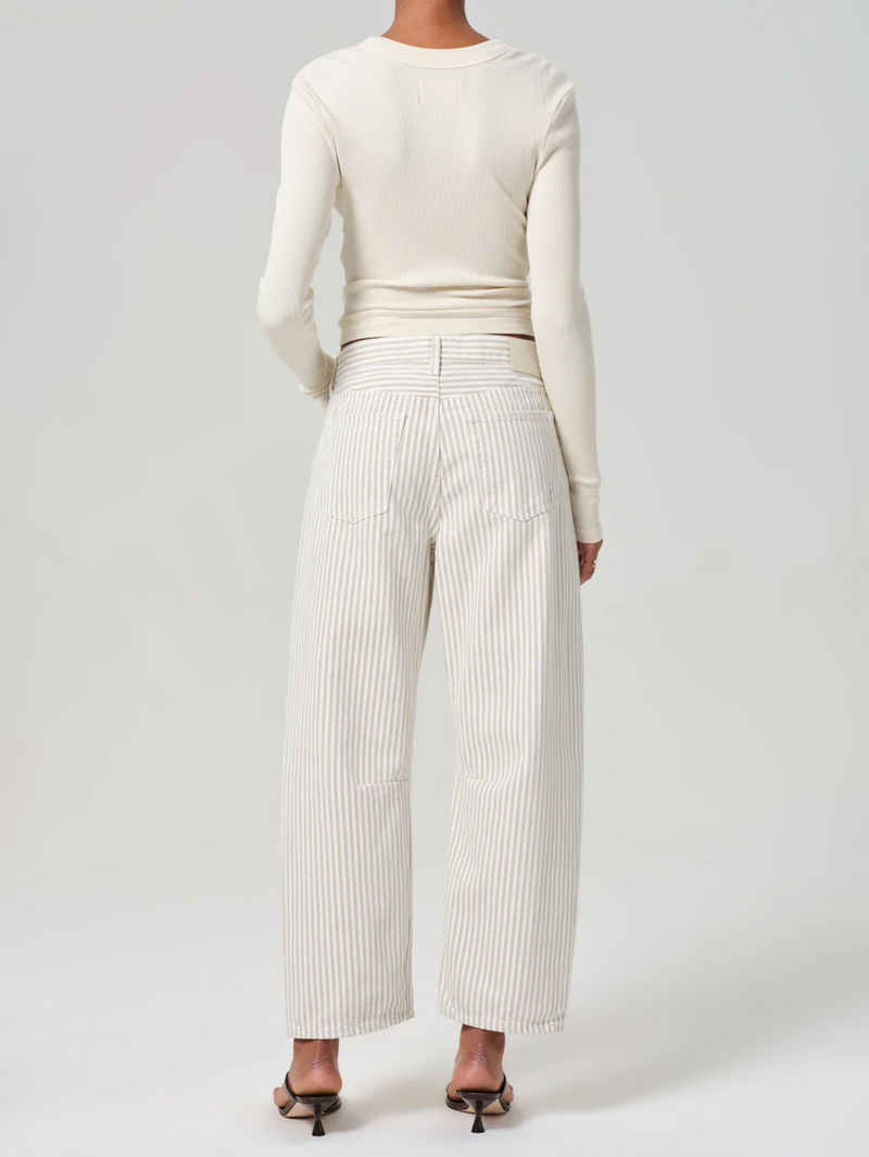 Miro Rework Relaxed Jean in Khaki Stripe